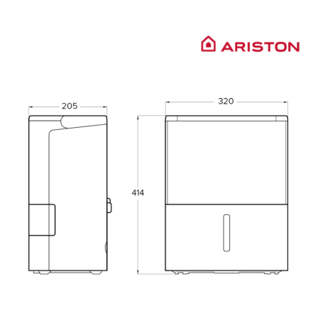 ARISTON DEOS 12 DEUMIDIFICATORE 12 LT/24H SERBATOIO 1.85LT - DEOS12