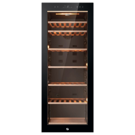 HAIER HWS84GA CANTINETTA VINI 84 BOTTIGLIE ILLUMINAZIONE LED VETRO ANTI UV CLASSE F COLORE NERO