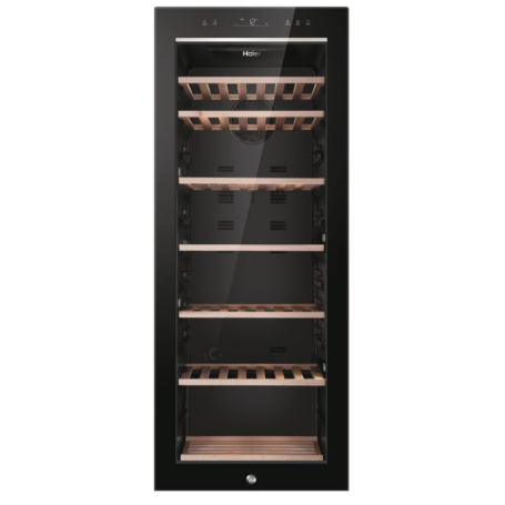 HAIER HWS84GA CANTINETTA VINI 84 BOTTIGLIE ILLUMINAZIONE LED VETRO ANTI UV CLASSE F COLORE NERO