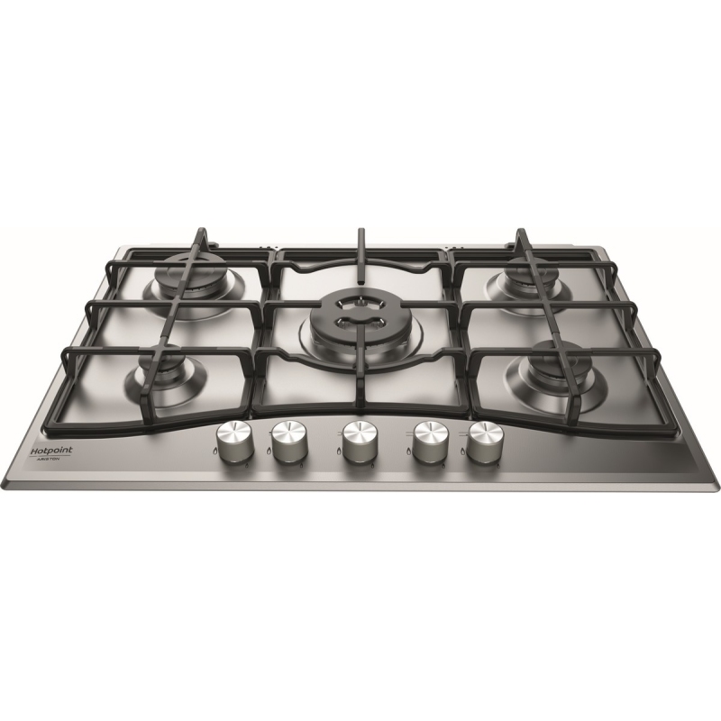 HOTPOINT ARISTON PCN 751 T/IX/HA PIANO COTTURA DA INCASSO 75CM 5 FUOCHI A GAS INOX