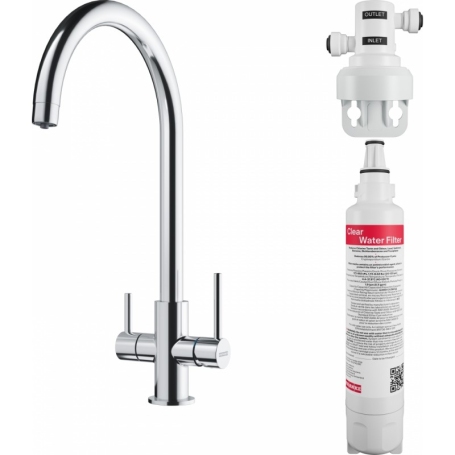 FRANKE LINA CLEAR 160.0702.660 MISCELATORE BICOMANDO CON ACQUA FILTRATA - INOX