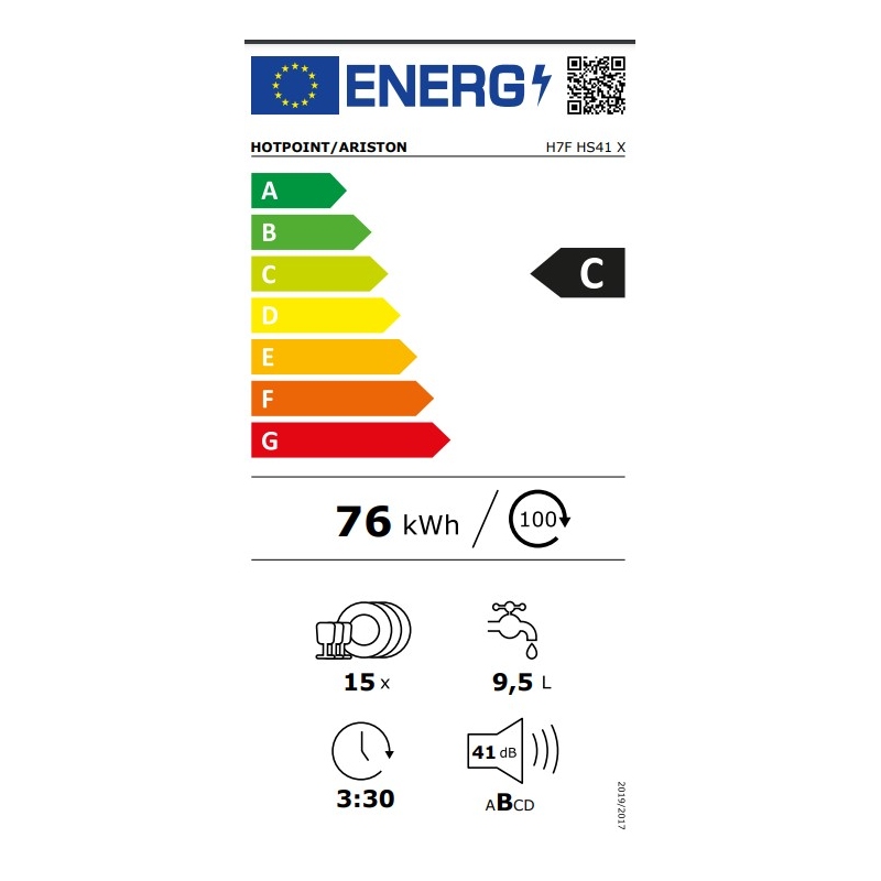HOTPOINT ARISTON H7F HS41 X LAVASTOVIGLIE...