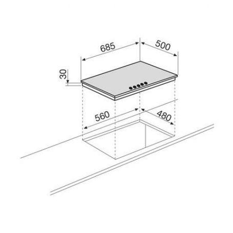 GLEM GAS GT755AN PIANO COTTURA DA INCASSO 5 FUOCHI A GAS COLORE ANTRACITE - PROMO