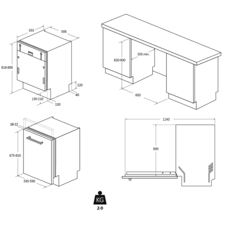CANDY CS 4E7L0W LAVASTOVIGLIE DA INCASSO A SCOMPARSA TOTALE 14 COPERTI CLASSE E - CS4E7L0W