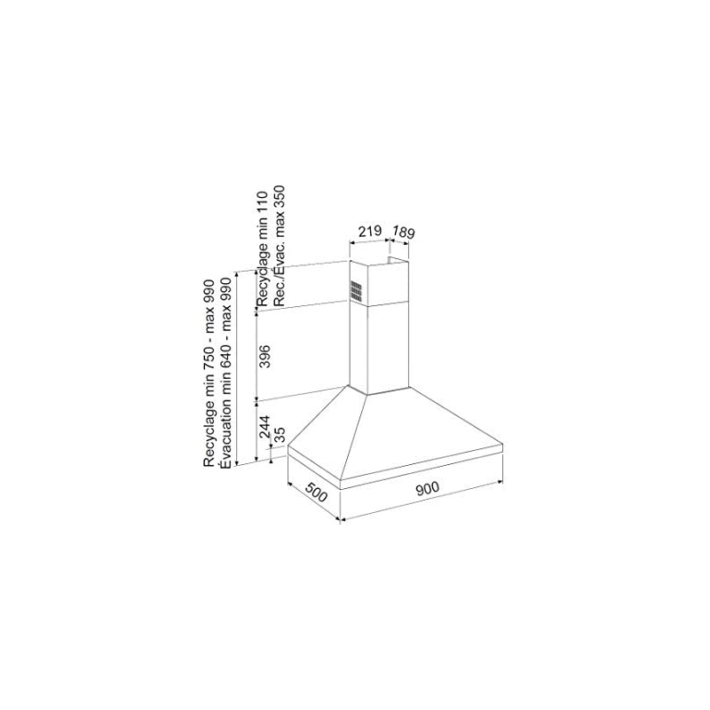 GLEM GAS GHP945IX CAPPA A PARETE 90CM...