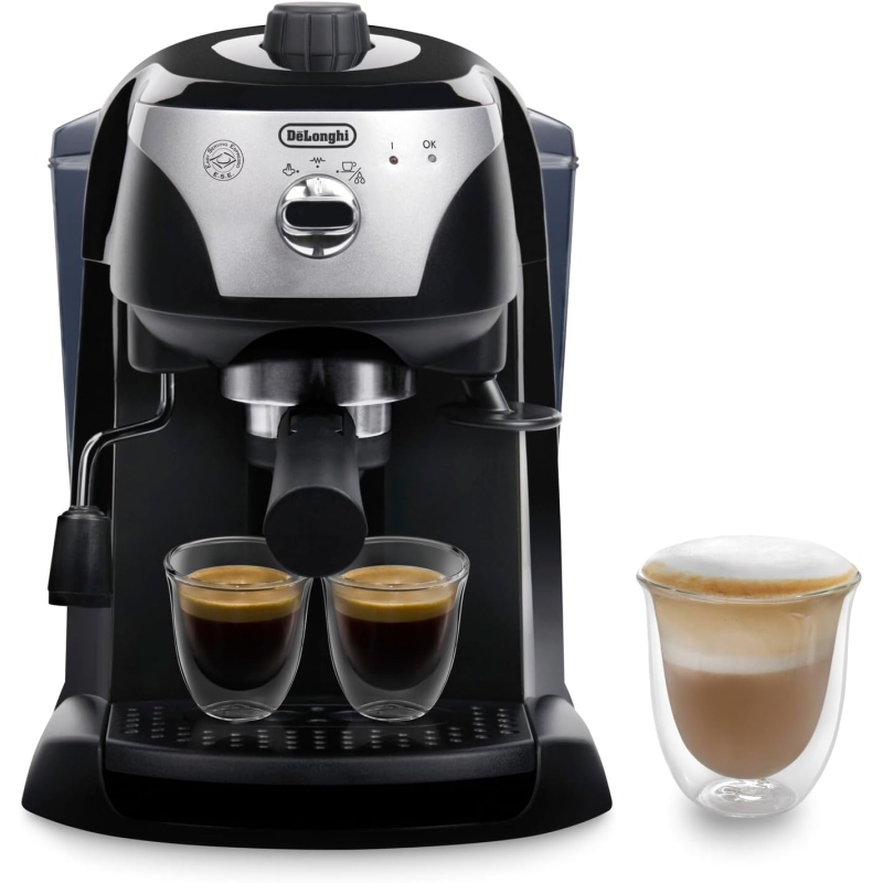 DE LONGHI EC201.CD.B MACCHINA DA CAFFE' 2 TAZZE A CIALDE O MACINATO E CAPPUCCINATORE - EC201CDB