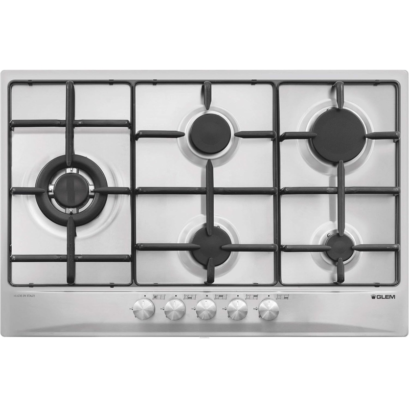 GLEM GAS GT85TIX PIANO COTTURA 74CM 5 FUOCHI A GAS INOX