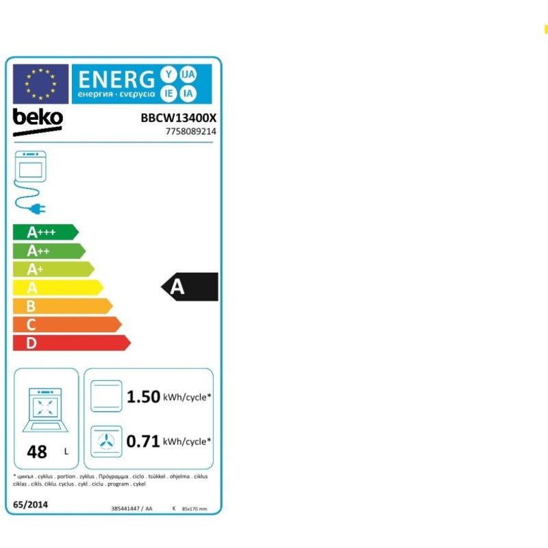 BEKO BBCW13400X FORNO ELETTRICO COMPATTO 48LT...
