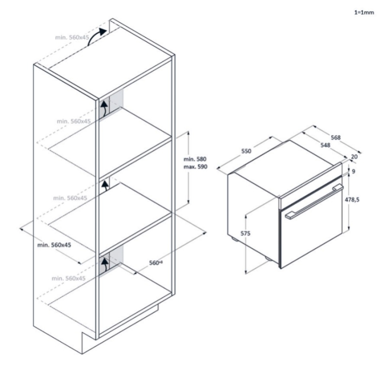 HAIER H6 ID25G3YTX FORNO DA INCASSO ELETTRICO...