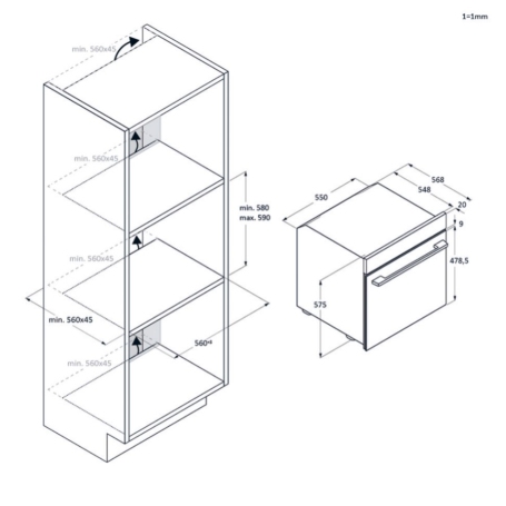 HAIER H6 ID25G3YTX FORNO DA INCASSO ELETTRICO VENTILATO 78LT WIFI CLASSE A++ INOX - H6ID25G3YTX