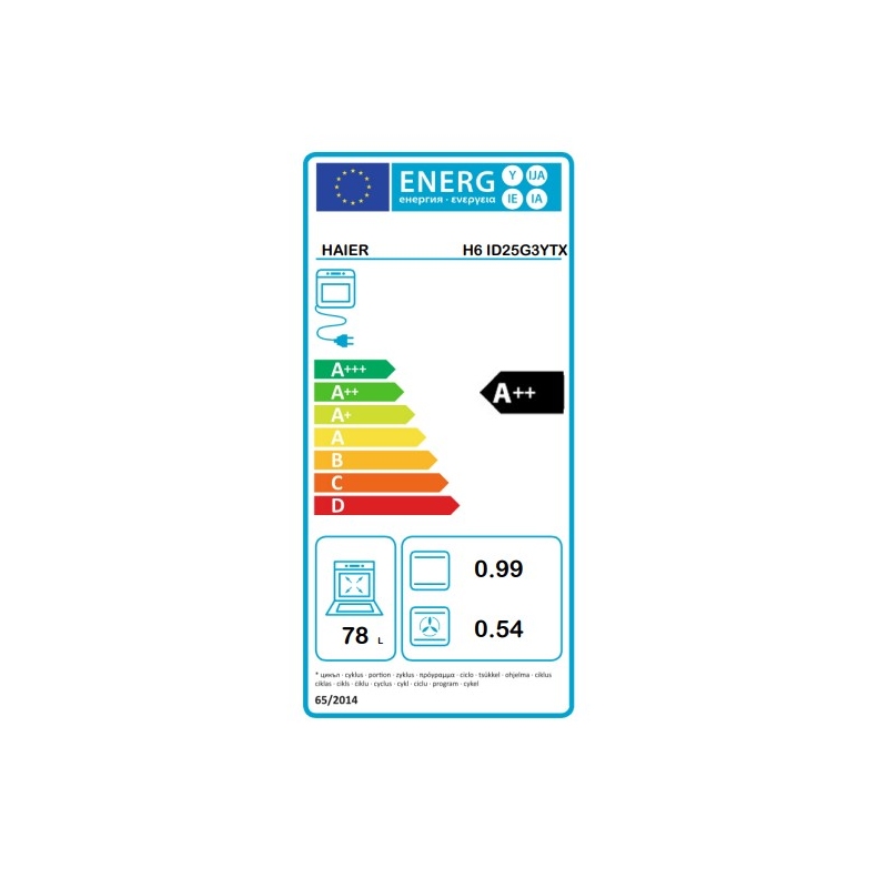 HAIER H6 ID25G3YTX FORNO DA INCASSO ELETTRICO...