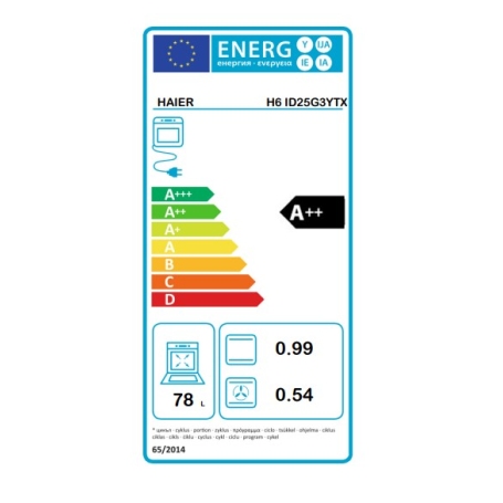 HAIER H6 ID25G3YTX FORNO DA INCASSO ELETTRICO VENTILATO 78LT WIFI CLASSE A++ INOX - H6ID25G3YTX
