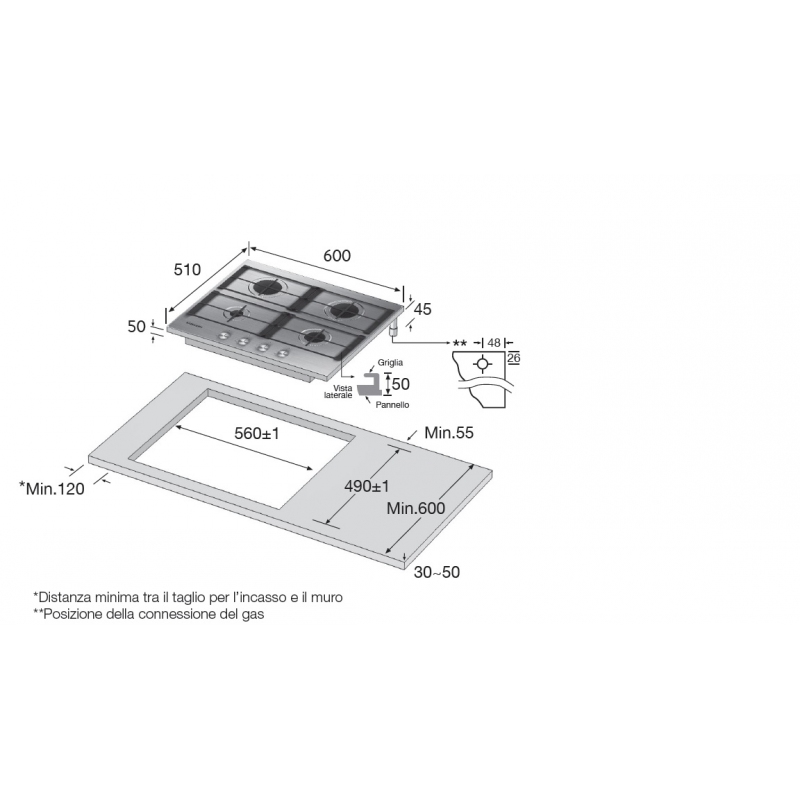 SAMSUNG NA64H3010AS PIANO COTTURA DA INCASSO...