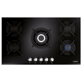 LAREL L958GN PIANO COTTURA 90CM 5 FUOCHI A GAS IN VETRO NERO