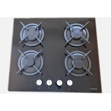 LAREL L848GN PIANO COTTURA 60CM 4 FUOCHI A GAS IN VETRO NERO