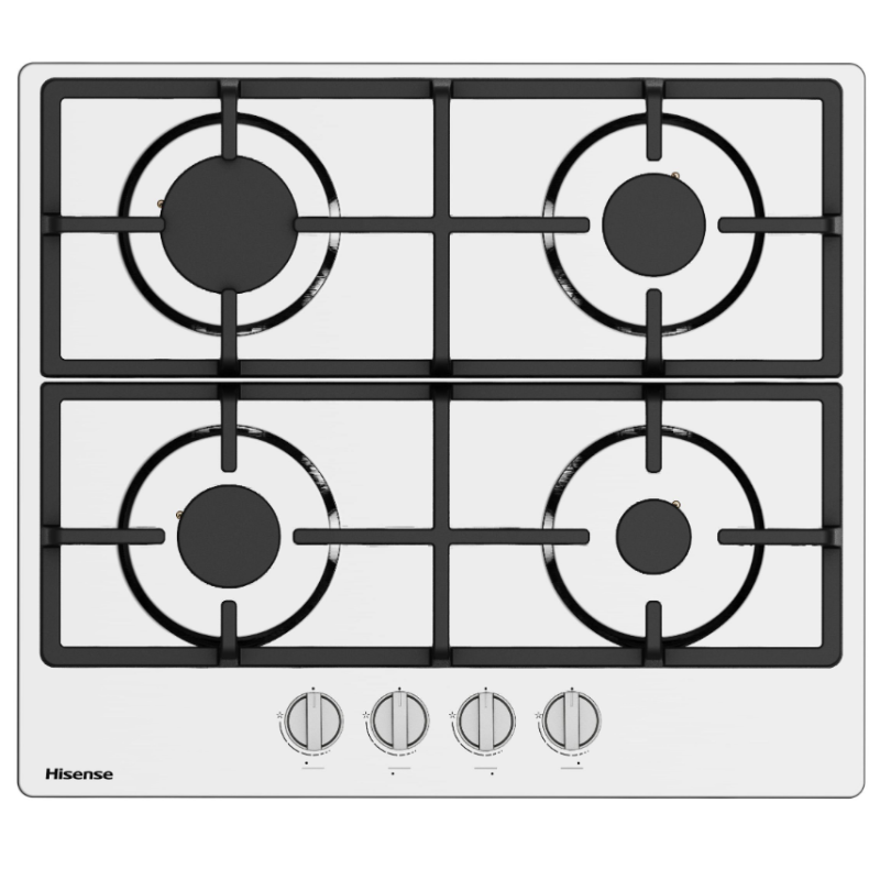 HISENSE GM643XHFCI PIANO COTTURA 60CM 4 FUOCHI A GAS GRIGLIE IN GHISA INOX