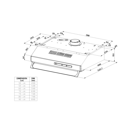 FABER 2740 SRM X A60 CAPPA SOTTOPENSILE ASPIRANTE 60CM INOX - 300.0557.576