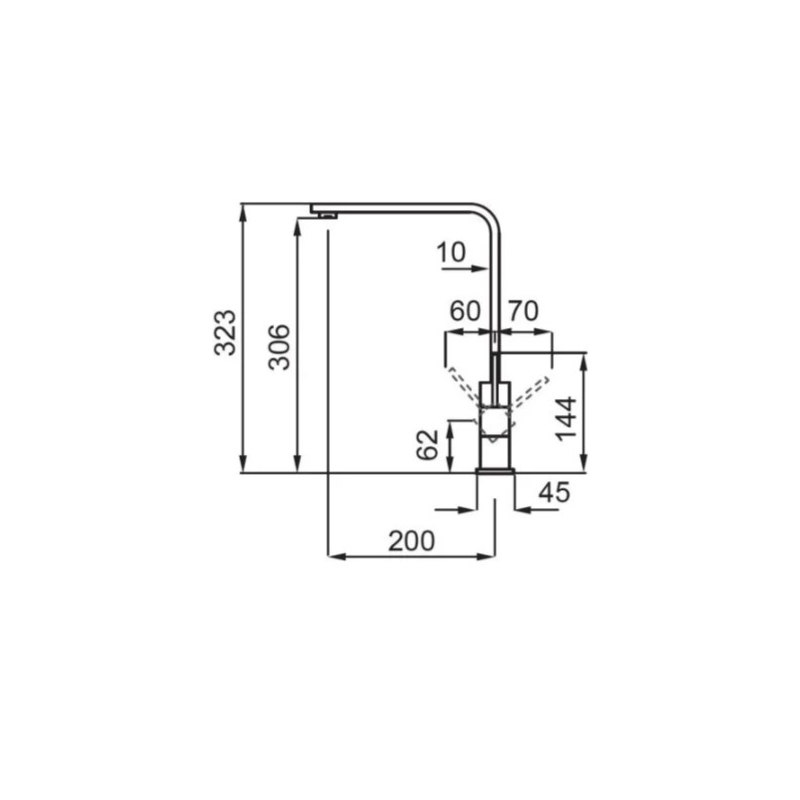 ELLECI MIKX01IN MISCELATORE A CANNA ALTA INOX