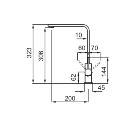 ELLECI MIKX01IN MISCELATORE A CANNA ALTA INOX