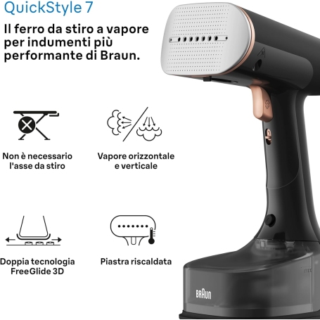 BRAUN GS7077BK STIRATORE VERTICALE QUICKSTYLE 7 1600W