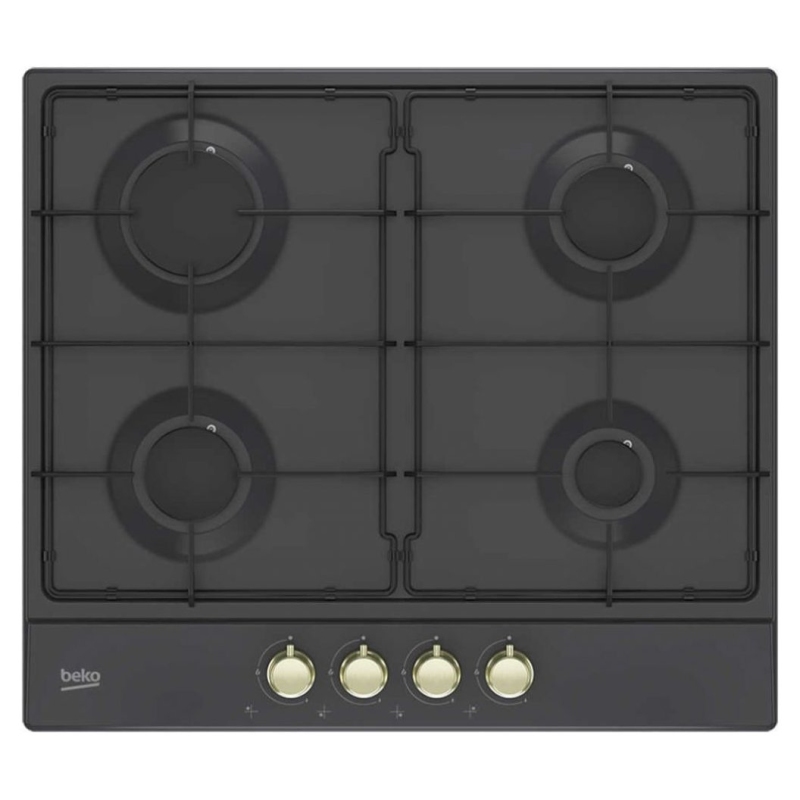 BEKO HIAG64224SAR PIANO COTTURA 60CM 4 FUOCHI A GAS COLORE ANTRACITE