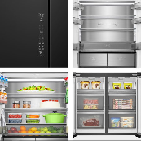 HISENSE RQ768N4GBE FRIGORIFERO 4 PORTE 591LT TOTAL NO FROST MULTIFLOW CLASSE E NERO - PROMO