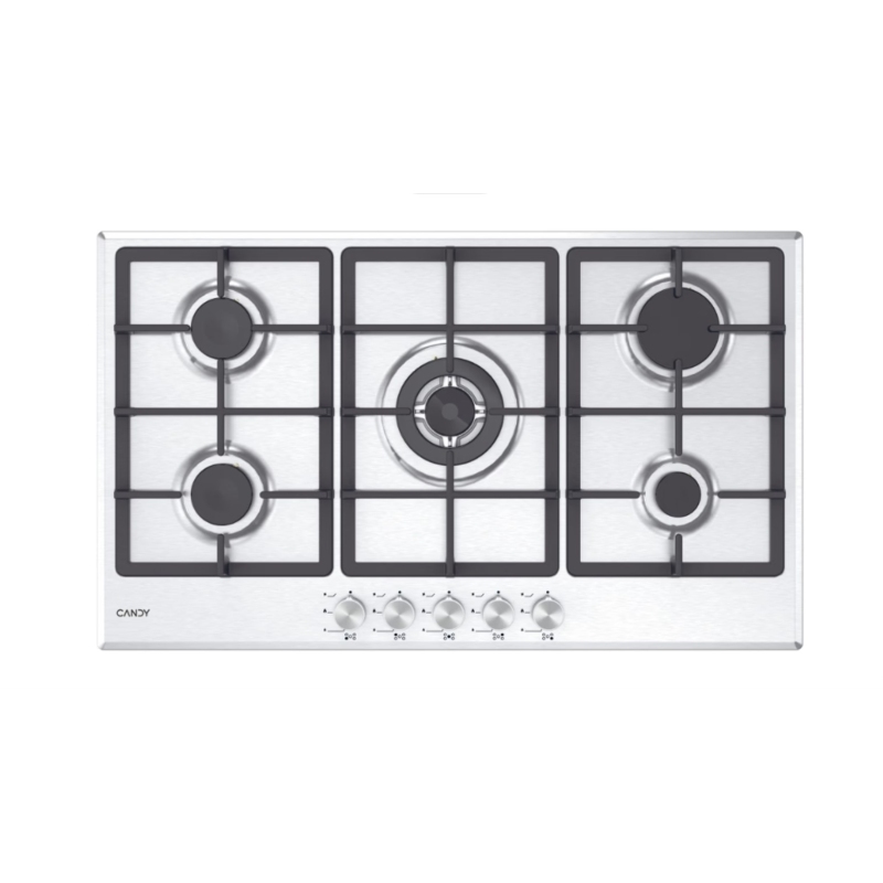 CANDY CHG93WX/1 PIANO COTTURA 90CM 5 FUOCHI A GAS GRIGLIE IN GHISA - INOX