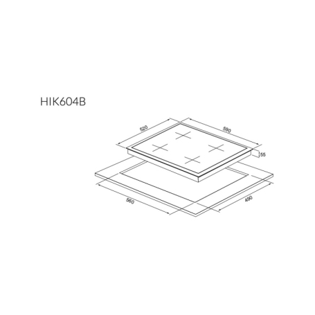 CROMBERG HIK604B PIANO COTTURA A INDUZIONE 60CM 4 ZONE IN VETRO NERO