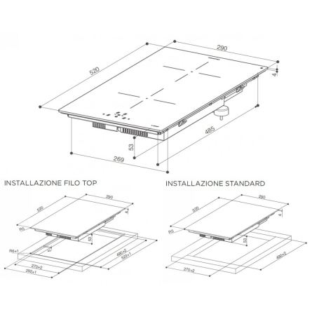FABER FBH 32 BK FFI PIANO COTTURA A INDUZIONE 29CM 2 ZONE COTTURA IN VETRO NERO - 108.0604.931
