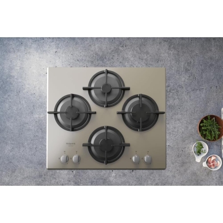 HOTPOINT HAGD 61S/CH PIANO COTTURA 60CM 4 FUOCHI A GAS GRIGLIE IN GHISA - CHAMPAGNE