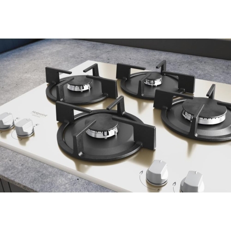 HOTPOINT HAGD 61S/CH PIANO COTTURA 60CM 4 FUOCHI A GAS GRIGLIE IN GHISA - CHAMPAGNE