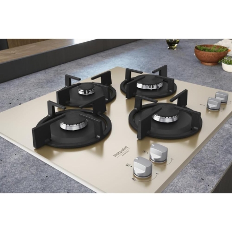 HOTPOINT HAGD 61S/CH PIANO COTTURA 60CM 4 FUOCHI A GAS GRIGLIE IN GHISA - CHAMPAGNE