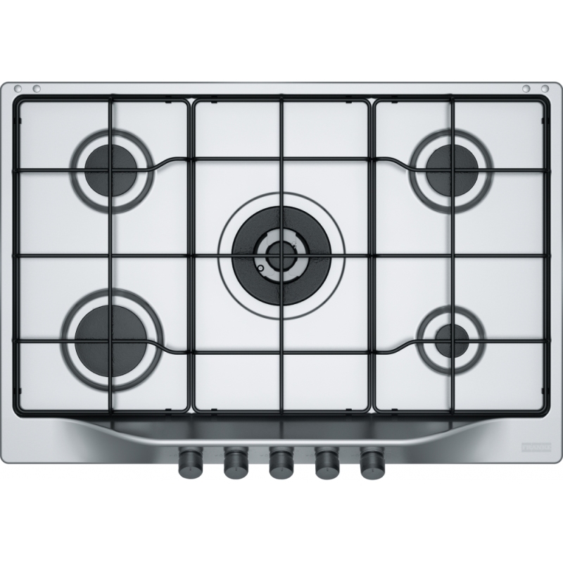 FRANKE 106.0183.224 PIANO COTTURA DA INCASSO TREND LINE 75CM 5 FUOCHI A GAS INOX SATINATO - FHTL 755 4G TC XS E