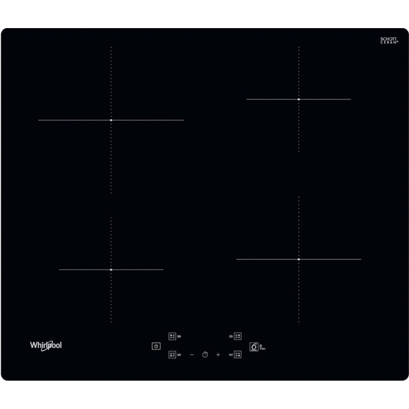 WHIRLPOOL WS Q7360 NE PIANO COTTURA A INDUZIONE 60CM 4 PIASTRE IN VETROCERAMICA NERO - WSQ7360NE
