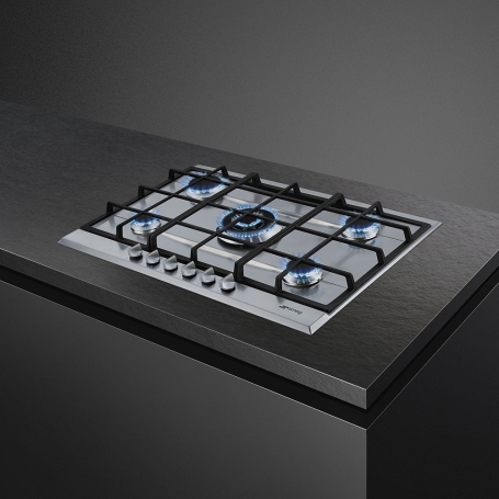 SMEG P272XGH PIANO COTTURA 75 CM 5 FUOCHI A GAS COLORE INOX