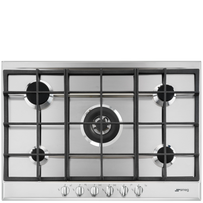SMEG P272XGH PIANO COTTURA 75 CM 5 FUOCHI A GAS COLORE INOX