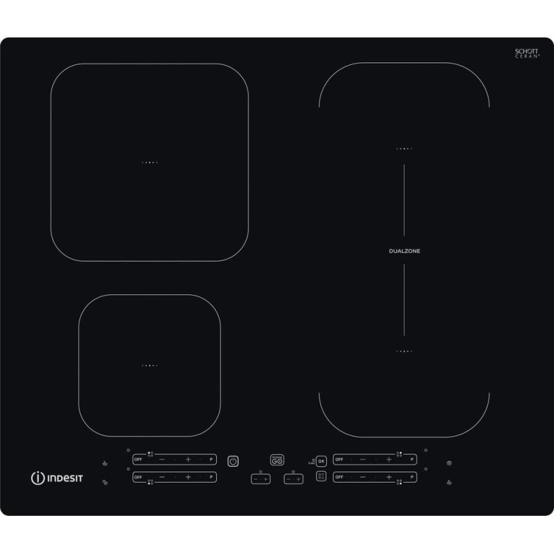 INDESIT IB 65B60 NE PIANO COTTURA A INDUZIONE 60CM 4 ZONE IN VETRO NERO