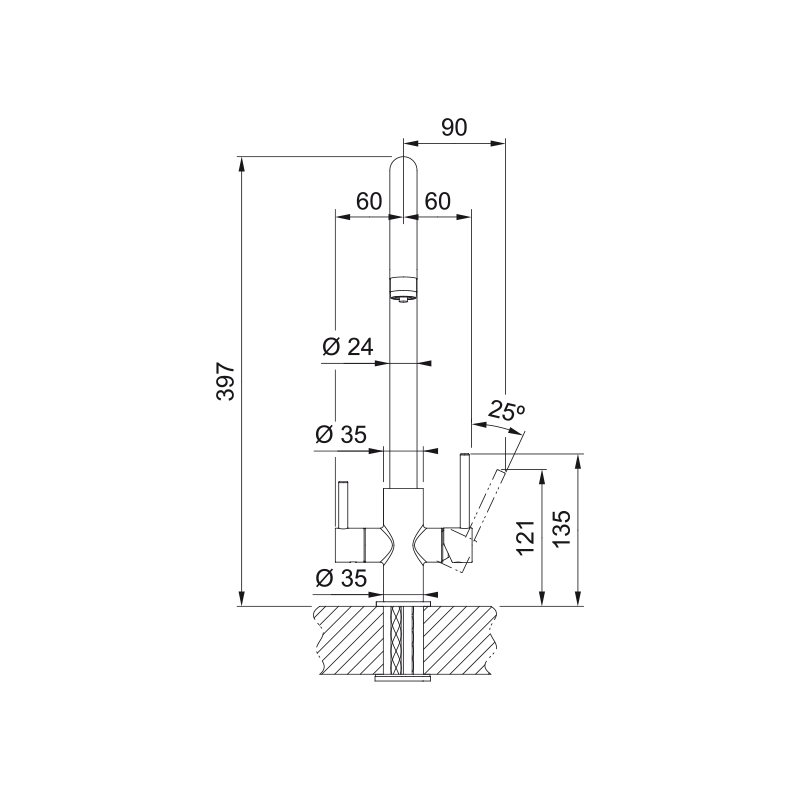 FRANKE 160.0702.681 MISCELATORE CON ACQUA...