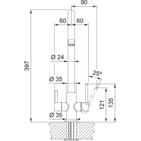 FRANKE 160.0702.681 MISCELATORE CON ACQUA FILTRATA - NERO MATT