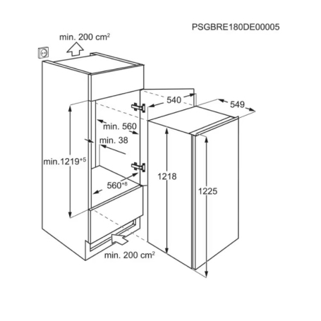 ELECTROLUX LFB3AE12S FRIGORIFERO MONOPORTA DA INCASSO 188LT STATICO CLASSE E