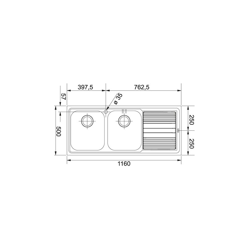LAVELLO DA INCASSO FRANKE 9899365 CALIPSO COG 611 1 VASCA CON GOCCIOLATOIO COLORE AVENA 86X50 CM