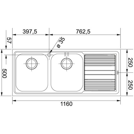 LAVELLO DA INCASSO FRANKE 9899365 CALIPSO COG 611 1 VASCA CON GOCCIOLATOIO COLORE AVENA 86X50 CM
