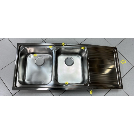 OUTLET FRANKE O-LLX621 LAVELLO 2 VASCHE CON GOCCIOLATOIO A DESTRA - CON DIFETTI