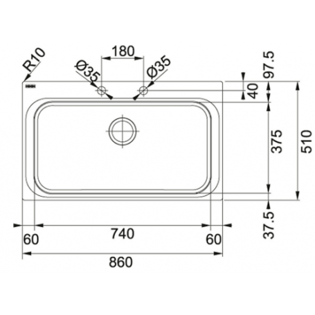 OUTLET FRANKE O-AEX 610 ACQUARIO LAVELLO VASCONE 86x51CM COLORE INOX - 8885500 - PROTOCOLLO 336
