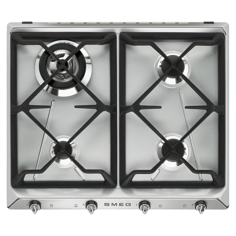 SMEG SR964XGH PIANO COTTURA DA INCASSO 60CM 4 FUOCHI A GAS IN ACCIAIO INOX