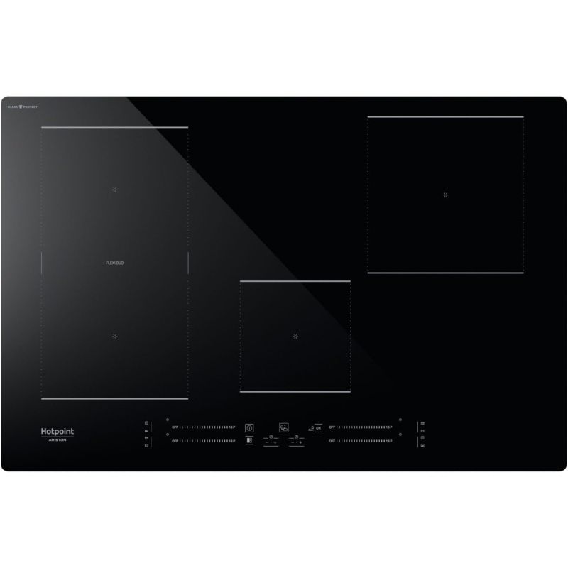 HOTPOINT ARISTON HS 1377C CPNE PIANO COTTURA DA INCASSO A INDUZIONE 77CM 4 ZONE COTTURA IN VETRO NERO