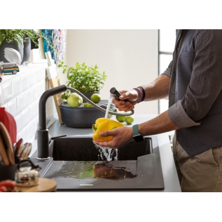 FRANKE URBAN DOCCIA 115.0595.091 MISCELATORE CON DOCCETTA ESTRAIBILE NERO