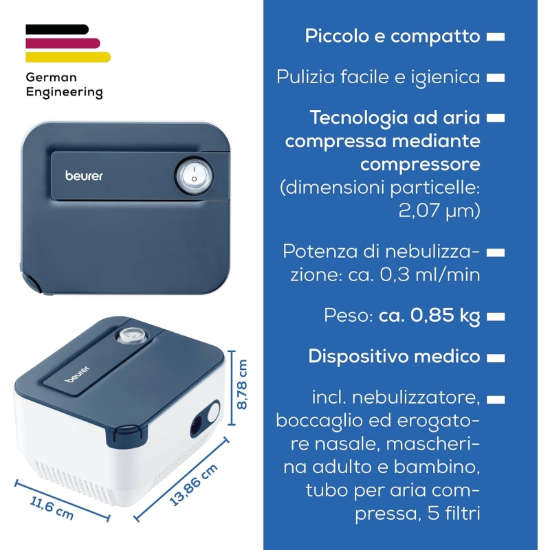 BEURER IH 16 AEROSOL COMPATTO AD ARIA COMPRESSA