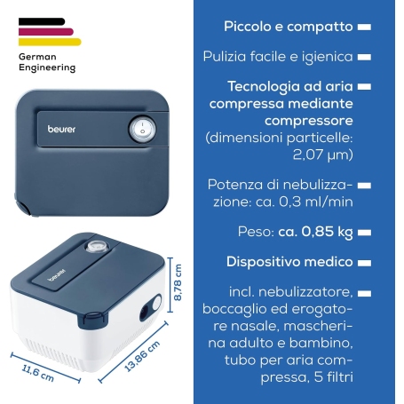 BEURER IH 16 AEROSOL COMPATTO AD ARIA COMPRESSA