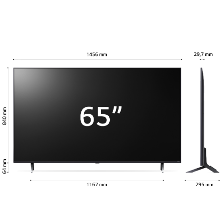 LG 65QNED80T6A TV QNED 65" SMART TV QUANTUM DOT 4K UHD WIFI+ETHERNET 4XHDMI CLASSE E